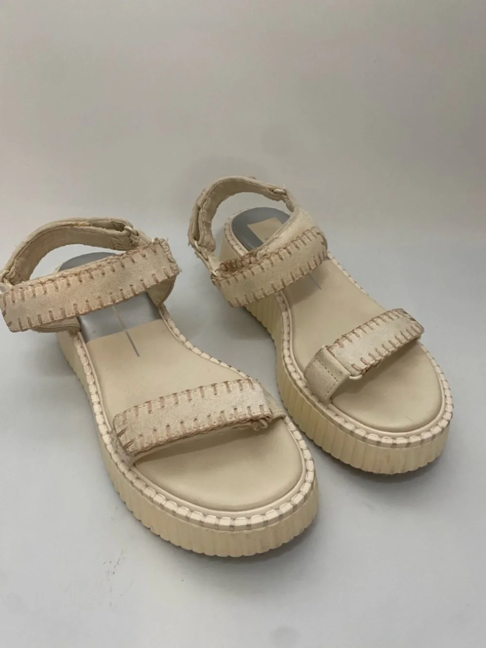 Dolce Vita Cream Platform Sandals – Chunky Espadrille Sole, Adjustable Straps - Picture 7 of 11